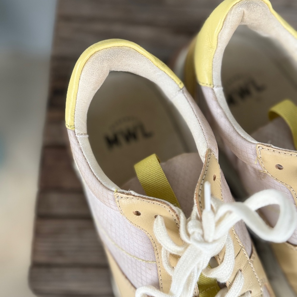 Madewell kickoff trainer Cream and Yellow‎ Women's Sneakers size 8.5 - Picture 6 of 8